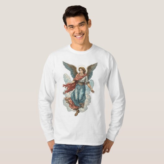 Beautiful Angel Men's Christian Long Sleeve Tee (Vorne ganz)