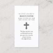 Beautiful Angel Sympathy Prayer Yellow Gold Orange Visitenkarte (Rückseite)