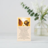Beautiful Angel Sympathy Prayer Yellow Gold Orange Visitenkarte (Stehend Vorderseite)