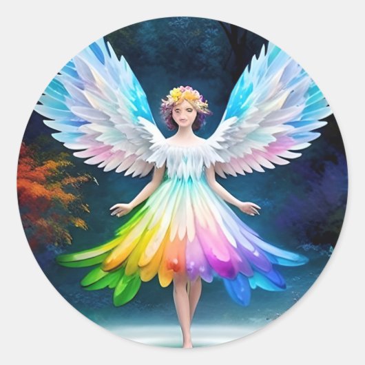 Beautiful Angel Wings Art-35444 Runder Aufkleber (Vorderseite)