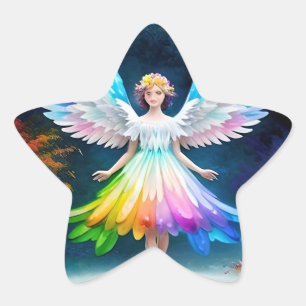 Beautiful Angel Wings Art-35444 Stern-Aufkleber