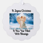 Beautiful Angel With Tree Paper Ornament Card Karte (Rückseite)