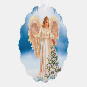 Beautiful Angel With Tree Paper Ornament Card Karte (Rechts)