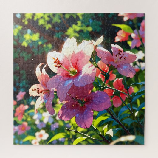 Beautiful anime flowers illustration puzzle (Vertikal)