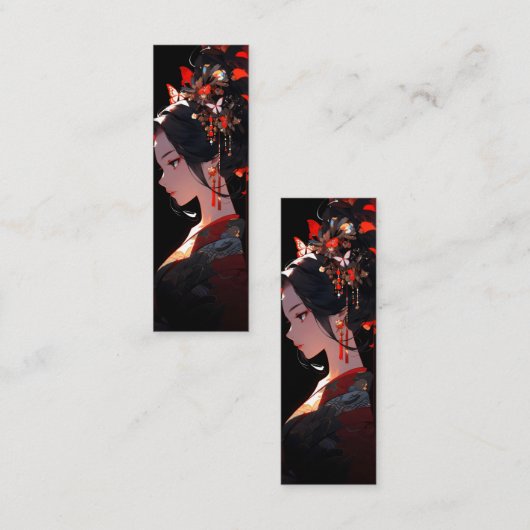Beautiful Anime Geisha Mini Visitenkarte (Vorne/Hinten)
