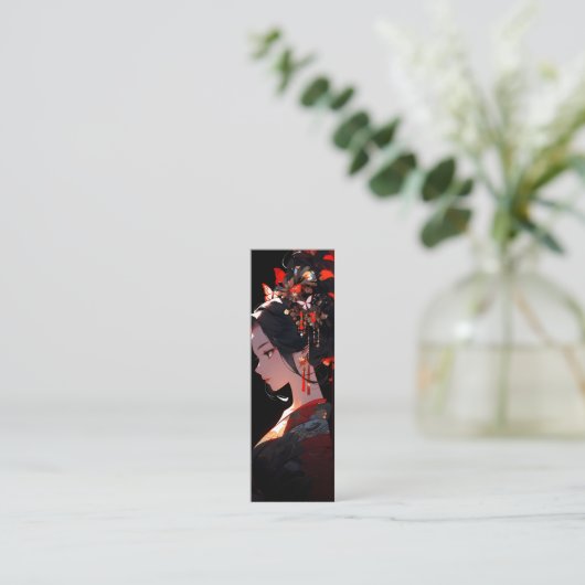 Beautiful Anime Geisha Mini Visitenkarte (Stehend Vorderseite)