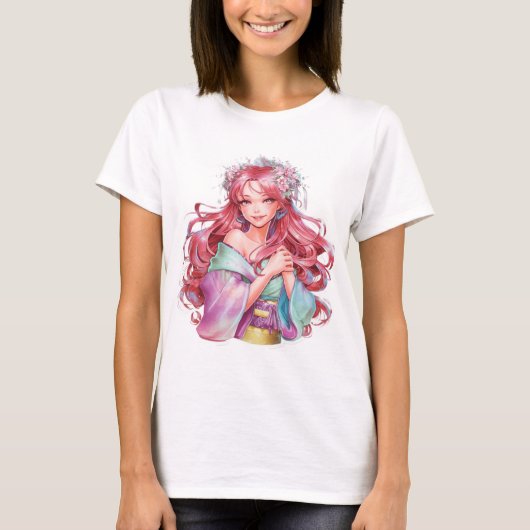 beautiful anime girl sticker T-Shirt (Vorderseite)