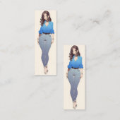 Beautiful Anime Woman Mini Visitenkarte (Vorne/Hinten)