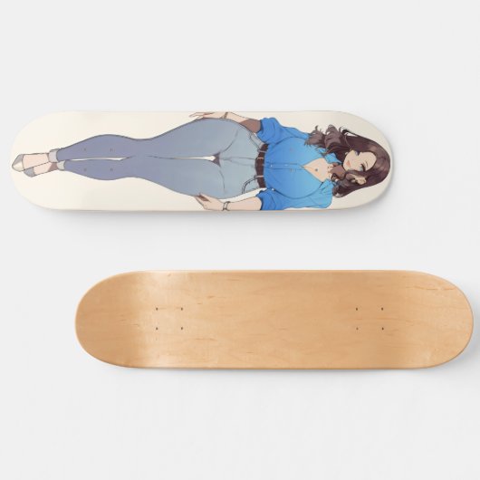 Beautiful Anime Woman Skateboard (Horizontal)