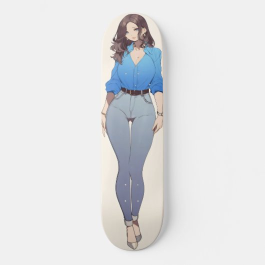 Beautiful Anime Woman Skateboard (Vorderseite)