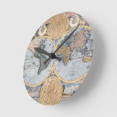 Beautiful Antique Atlas Map Runde Wanduhr (Winkel)