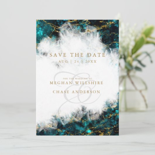 Beautiful Apatite Crystal Geode Einladung (Stehend Vorderseite)