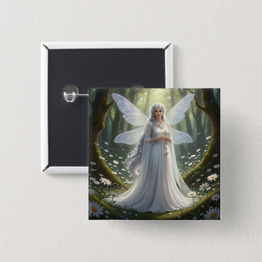 Beautiful April Diamond Fairy Button (Vorne & Hinten)