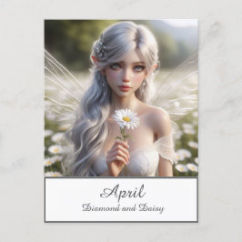 Beautiful April Fairy in Daisies Postcard Postkarte