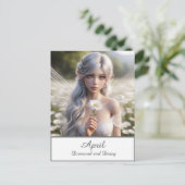 Beautiful April Fairy in Daisies Postcard Postkarte (Stehend Vorderseite)
