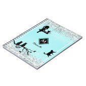 Beautiful Aqua Blue Watercolor Galaxy Girl Notizblock (Linke Seite)