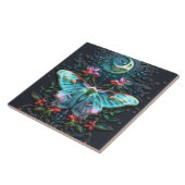 Beautiful Aquamarin Blue Green Luna Moth Moon n Bl Fliese (Seite)