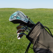 Beautiful Aquamarin Floral Print Golf Headcover (In SItu)