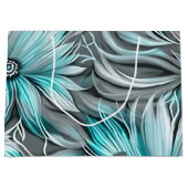 Beautiful Aquamarin Floral Print Große Geschenktüte (Vorderseite)