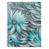Beautiful Aquamarin Floral Print Notizblock (Vorderseite)