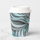 Beautiful Aquamarin Floral Print Pappbecher (Rückseite)