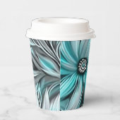 Beautiful Aquamarin Floral Print Pappbecher (Rechts)