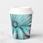 Beautiful Aquamarin Floral Print Pappbecher (Vorderseite)