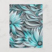 Beautiful Aquamarin Floral Print Postkarte (Vorderseite)