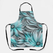 Beautiful Aquamarin Floral Print Schürze (Vorderseite)