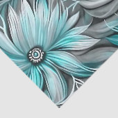 Beautiful Aquamarin Floral Print Seidenpapier (Ausschnitt)