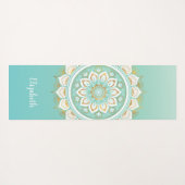Beautiful Aquamarin Mandala Pattern Yoga Mat Yogamatte (Rückseite (Horizontal))