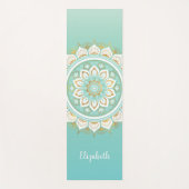Beautiful Aquamarin Mandala Pattern Yoga Mat Yogamatte (Vorderseite)