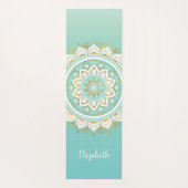 Beautiful Aquamarin Mandala Pattern Yoga Mat Yogamatte (Rückseite)