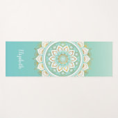 Beautiful Aquamarin Mandala Pattern Yoga Mat Yogamatte (Vorderseite (Horizontal))