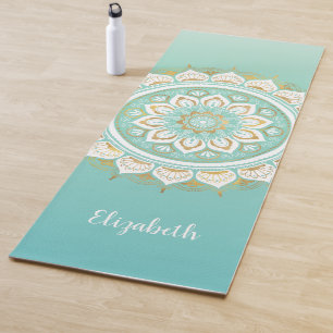 Beautiful Aquamarin Mandala Pattern Yoga Mat Yogamatte