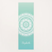 Beautiful Aquamarin Mandala Pattern Yoga Mat Yogamatte (Vorderseite)