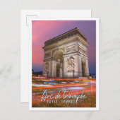 Beautiful Arc de Triomphe Paris Frankreich Postkarte (Vorne/Hinten)