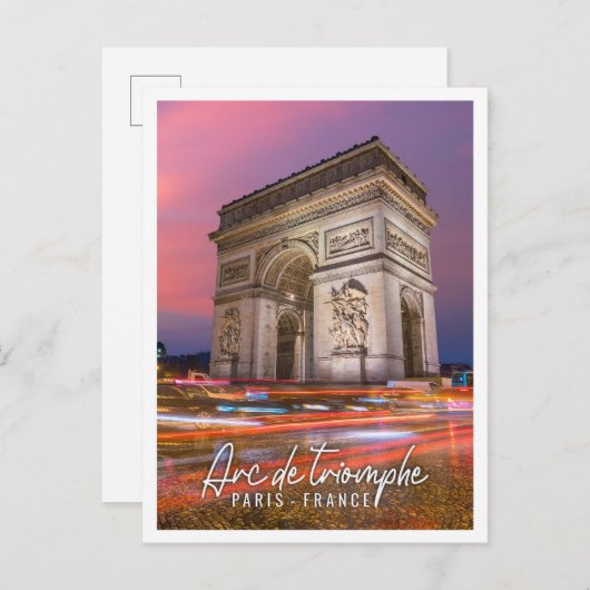Beautiful Arc de Triomphe Paris Frankreich Postkarte (Vorne/Hinten)