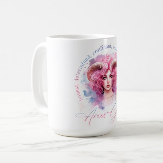 Beautiful Aries Girl With Traits Kaffeetasse (Vorderseite Links)