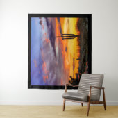 Beautiful Arizona Sunset Saguaro und Cholla Cactus Wandteppich (Beispiel)