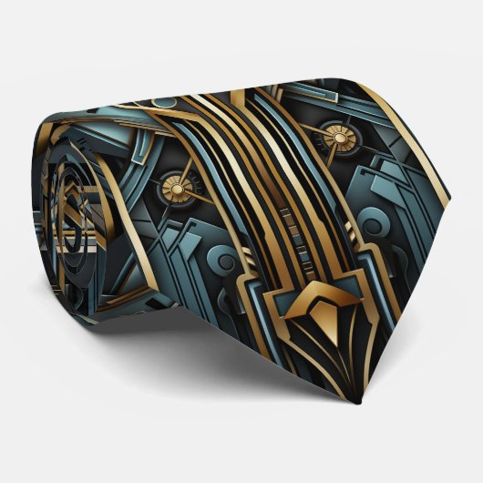 Beautiful Art Déco Aquamarin Krawatte (Gerollt)