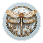 Beautiful Art Deco Enamel Dragonfly Gold Pearls Keramikknauf (Vorderseite)