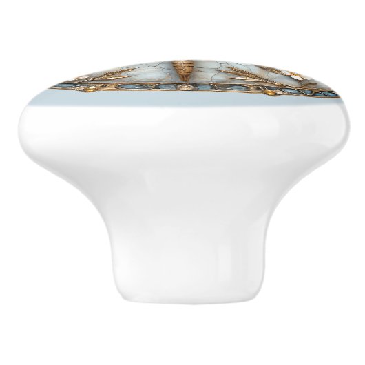 Beautiful Art Deco Enamel Dragonfly Gold Pearls Keramikknauf (Seitenansicht)