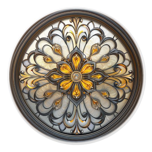 Beautiful Art Deco Gold Gran Café Al Porto Keramikknauf (Vorderseite)