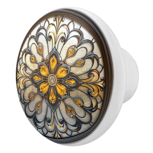 Beautiful Art Deco Gold Gran Café Al Porto Keramikknauf (Rechts)