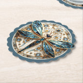 Beautiful Art Deco Stained Glass Dragonfly   Untersetzer (angewinkelt)