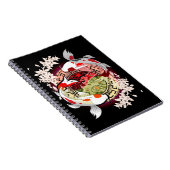 Beautiful Art japanische Blume Koi Fish Notizblock (Rechte Seite)