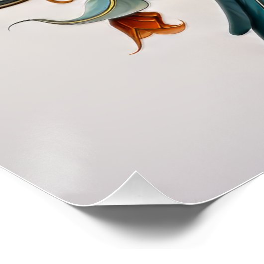 Beautiful Art Nouveau Bird Poster (Ecke)