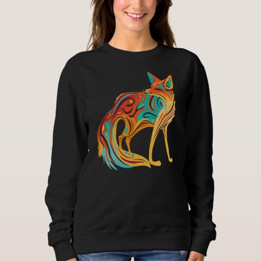 Beautiful Artistic Fox Animal Sweatshirt (Vorderseite)