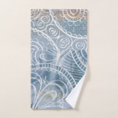 Beautiful artsy industrial blue brown faux copper badhandtuch set (Handtuch)